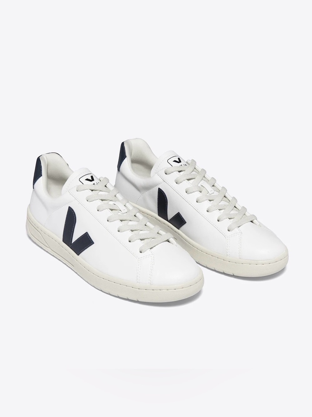 Veja V-10 Sneakers in White with Navy